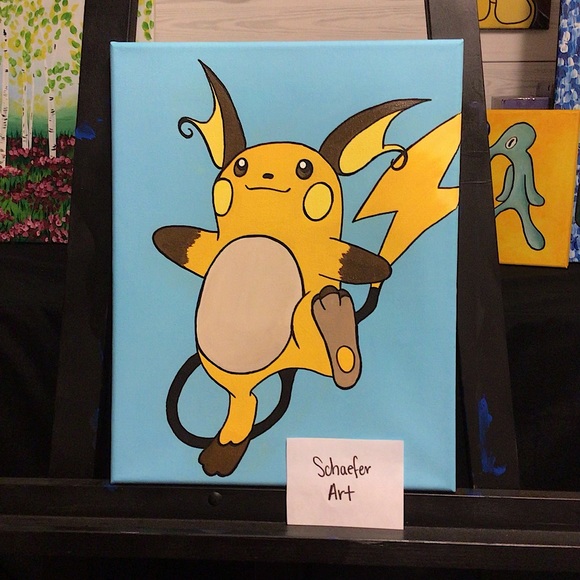 Raichu Pokémon Art - Gamer Wall Decor - Fun Art - Picture 1 of 1
